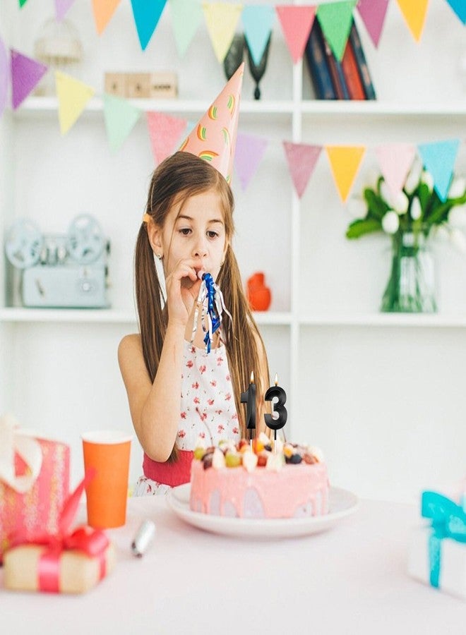 Aurawix 13th Birthday Candles Black Birthday Candles Numeral Candles Cake Topper Decoration for Birthday Party Candles Wedding Anniversary Celebration Supplies（Black，13th） - Image 5
